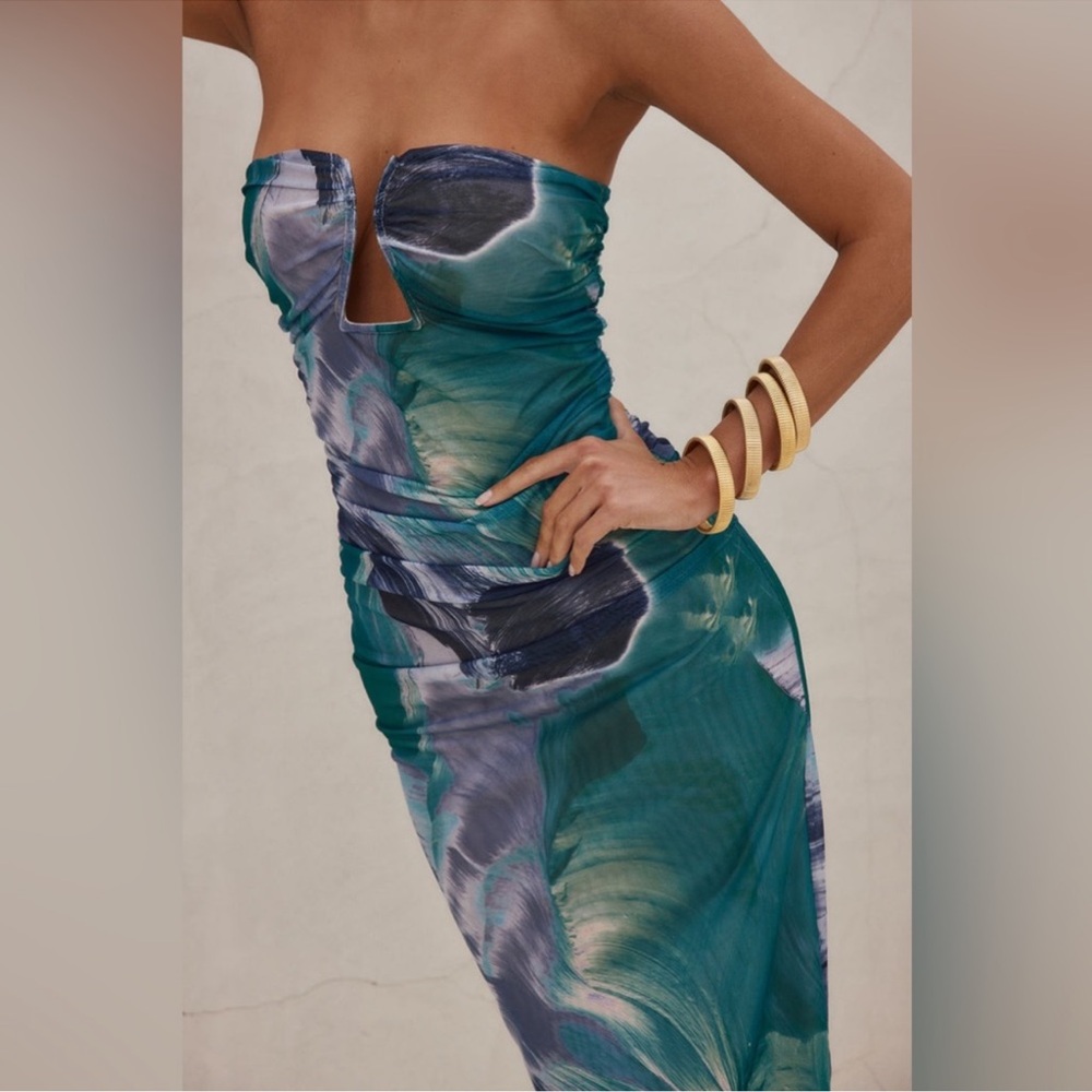 12th Tribe Strapless Multicolor Dress